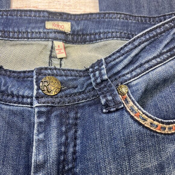 Reba McEntire Jeans Size 6 Embellished Pockets Rhinestone Trim Bootcut Western - Picture 11 of 14
